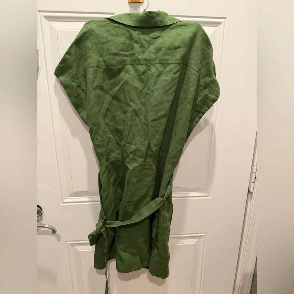 Apiece Apart Catania Wrap Linen Shirtdress green size small